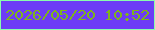 文字の大きさ：1、枠の色：89fdad、背景の色：6d3cf6、文字の色：7eb41a 無料ブログパーツのブログ時計