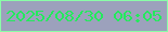 文字の大きさ：3、枠の色：89fea7、背景の色：9ca1bc、文字の色：23ea5c 無料ブログパーツのブログ時計