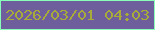 文字の大きさ：5、枠の色：89feb8、背景の色：6e5e9c、文字の色：a8aa39 無料ブログパーツのブログ時計