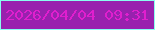 文字の大きさ：1、枠の色：89feef、背景の色：9921ae、文字の色：e01fce 無料ブログパーツのブログ時計