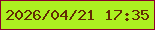 文字の大きさ：1、枠の色：8a012e、背景の色：acf020、文字の色：622c03 無料ブログパーツのブログ時計