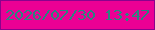 文字の大きさ：2、枠の色：8a028d、背景の色：eb0094、文字の色：2b857f 無料ブログパーツのブログ時計
