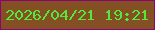 文字の大きさ：2、枠の色：8a0476、背景の色：844f23、文字の色：54e83b 無料ブログパーツのブログ時計