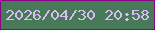 文字の大きさ：3、枠の色：8a0585、背景の色：487a59、文字の色：dbbcf5 無料ブログパーツのブログ時計