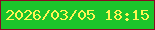 文字の大きさ：3、枠の色：8a0824、背景の色：1bc42b、文字の色：fff553 無料ブログパーツのブログ時計