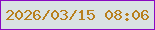 文字の大きさ：3、枠の色：8a0ac2、背景の色：dae2e3、文字の色：b87f1c 無料ブログパーツのブログ時計