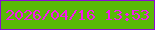 文字の大きさ：3、枠の色：8a0cd4、背景の色：59b907、文字の色：f518ef 無料ブログパーツのブログ時計