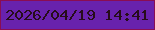 文字の大きさ：3、枠の色：8a0d54、背景の色：6822ad、文字の色：270c1b 無料ブログパーツのブログ時計