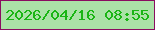 文字の大きさ：5、枠の色：8a0d60、背景の色：abe2a7、文字の色：1ab514 無料ブログパーツのブログ時計