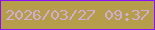 文字の大きさ：5、枠の色：8a0ffe、背景の色：b69d4c、文字の色：d0aed3 無料ブログパーツのブログ時計