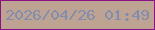 文字の大きさ：3、枠の色：8a1183、背景の色：bea392、文字の色：818daf 無料ブログパーツのブログ時計