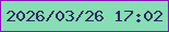 文字の大きさ：3、枠の色：8a11ba、背景の色：87ddb4、文字の色：272b5f 無料ブログパーツのブログ時計