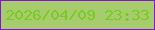 文字の大きさ：1、枠の色：8a11d7、背景の色：a7cc6e、文字の色：7aca26 無料ブログパーツのブログ時計