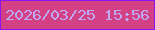 文字の大きさ：3、枠の色：8a13f7、背景の色：d34083、文字の色：c0a9f4 無料ブログパーツのブログ時計