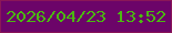 文字の大きさ：4、枠の色：8a1757、背景の色：6c0469、文字の色：4bb811 無料ブログパーツのブログ時計