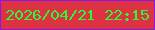 文字の大きさ：2、枠の色：8a17ea、背景の色：dd3241、文字の色：2af934 無料ブログパーツのブログ時計