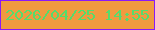 文字の大きさ：3、枠の色：8a19f8、背景の色：f09a40、文字の色：55dc6c 無料ブログパーツのブログ時計