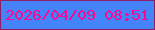 文字の大きさ：5、枠の色：8a1e67、背景の色：4583f9、文字の色：fb0891 無料ブログパーツのブログ時計