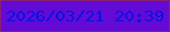 文字の大きさ：4、枠の色：8a2172、背景の色：630ad5、文字の色：0513e5 無料ブログパーツのブログ時計