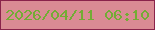 文字の大きさ：5、枠の色：8a234b、背景の色：da8b94、文字の色：73ac35 無料ブログパーツのブログ時計