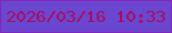 文字の大きさ：4、枠の色：8a23b8、背景の色：6947d0、文字の色：a80c5e 無料ブログパーツのブログ時計