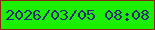 文字の大きさ：2、枠の色：8a2512、背景の色：1bf003、文字の色：2a267a 無料ブログパーツのブログ時計