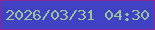 文字の大きさ：1、枠の色：8a2897、背景の色：4041c3、文字の色：99c39c 無料ブログパーツのブログ時計