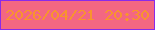 文字の大きさ：3、枠の色：8a2ae9、背景の色：f36782、文字の色：f8942e 無料ブログパーツのブログ時計