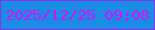 文字の大きさ：3、枠の色：8a2fed、背景の色：1b8de4、文字の色：d114f8 無料ブログパーツのブログ時計