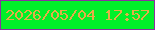 文字の大きさ：2、枠の色：8a31a0、背景の色：01f029、文字の色：e4ae47 無料ブログパーツのブログ時計