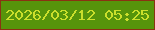 文字の大きさ：5、枠の色：8a3212、背景の色：56940b、文字の色：cbdf2c 無料ブログパーツのブログ時計
