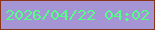 文字の大きさ：4、枠の色：8a3418、背景の色：a595d4、文字の色：55ff87 無料ブログパーツのブログ時計
