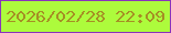 文字の大きさ：3、枠の色：8a34bb、背景の色：adfb3c、文字の色：a58f25 無料ブログパーツのブログ時計