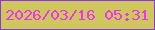 文字の大きさ：1、枠の色：8a38da、背景の色：cfc75e、文字の色：ed35f1 無料ブログパーツのブログ時計