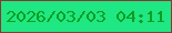 文字の大きさ：2、枠の色：8a3930、背景の色：1fe783、文字の色：0e9d21 無料ブログパーツのブログ時計