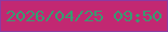 文字の大きさ：3、枠の色：8a3ba2、背景の色：c22872、文字の色：399b71 無料ブログパーツのブログ時計
