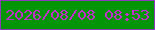 文字の大きさ：1、枠の色：8a3bba、背景の色：049507、文字の色：c031c7 無料ブログパーツのブログ時計