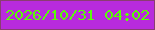 文字の大きさ：1、枠の色：8a3d71、背景の色：b82bdd、文字の色：59fd08 無料ブログパーツのブログ時計