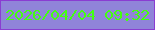 文字の大きさ：2、枠の色：8a3dd1、背景の色：9084d9、文字の色：44ff11 無料ブログパーツのブログ時計