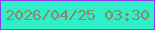 文字の大きさ：5、枠の色：8a3ef4、背景の色：2feec8、文字の色：8c8768 無料ブログパーツのブログ時計