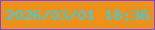 文字の大きさ：2、枠の色：8a40ed、背景の色：ec921b、文字の色：26d0f9 無料ブログパーツのブログ時計