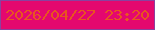 文字の大きさ：5、枠の色：8a419e、背景の色：e4086e、文字の色：e85520 無料ブログパーツのブログ時計