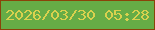 文字の大きさ：5、枠の色：8a4309、背景の色：66ac46、文字の色：d9d14e 無料ブログパーツのブログ時計
