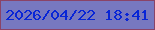 文字の大きさ：3、枠の色：8a4367、背景の色：7778c0、文字の色：0825d6 無料ブログパーツのブログ時計