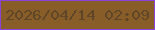 文字の大きさ：3、枠の色：8a44db、背景の色：895d28、文字の色：5f4629 無料ブログパーツのブログ時計