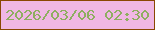 文字の大きさ：4、枠の色：8a4703、背景の色：f0b7e4、文字の色：8eae60 無料ブログパーツのブログ時計