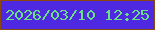 文字の大きさ：3、枠の色：8a480c、背景の色：4f28e1、文字の色：6be185 無料ブログパーツのブログ時計