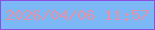文字の大きさ：2、枠の色：8a4ee2、背景の色：7cb7f6、文字の色：e391a6 無料ブログパーツのブログ時計