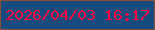 文字の大きさ：2、枠の色：8a5036、背景の色：154b7d、文字の色：fa0043 無料ブログパーツのブログ時計