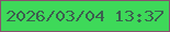 文字の大きさ：5、枠の色：8a506f、背景の色：3ed959、文字の色：3c5f4f 無料ブログパーツのブログ時計